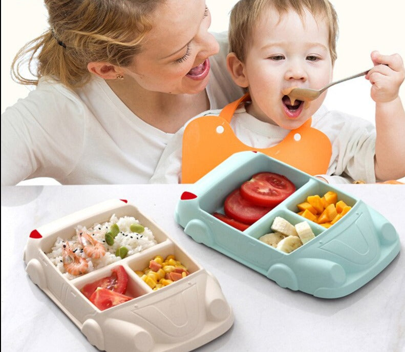 Boîte à déjeuner AutoBento™ pour enfants | Ensemble complet de déjeuner avec gobelet, couverts et forme de voiture