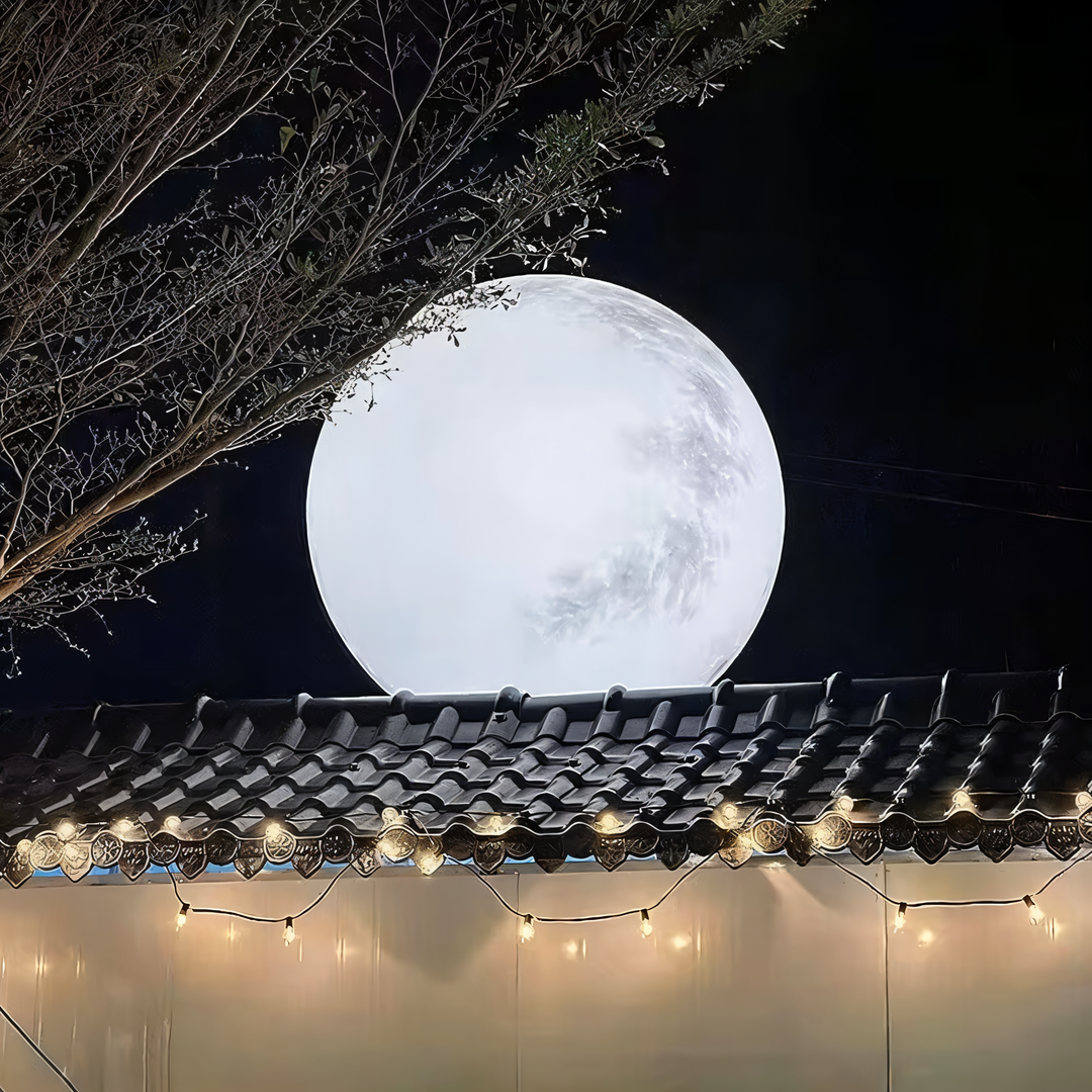 LunaLumena | Lampe de jardin solaire LED en forme de lune – Éclairage extérieur résistant aux intempéries avec lumière blanche chaude