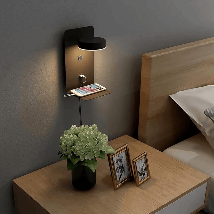 Luminaire™ Applique murale 3-en-1 | Pivotante, Dimmable & Avec Fonction de Recharge USB