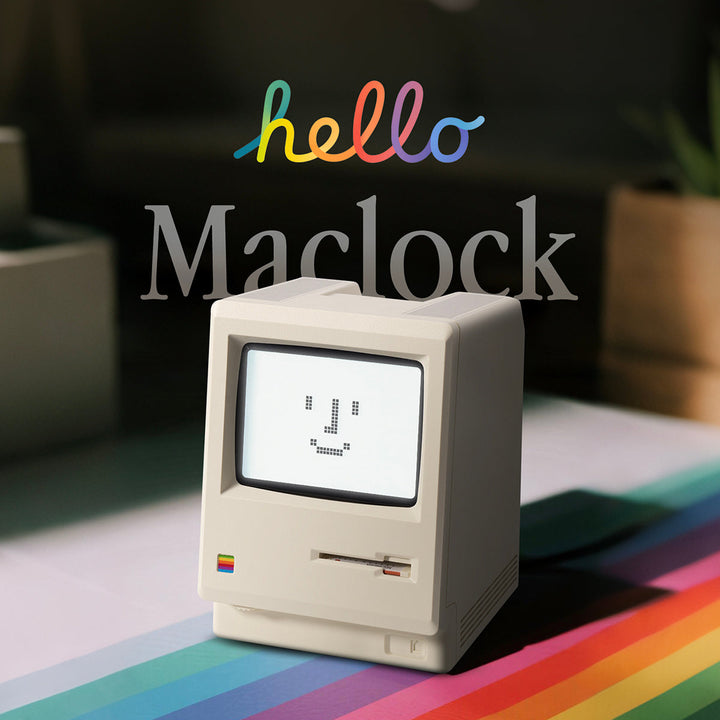 Réveil Macintosh Rétro | Horloge Murale Digitale Style Mac Vintage & Ornement de Bureau Décoratif