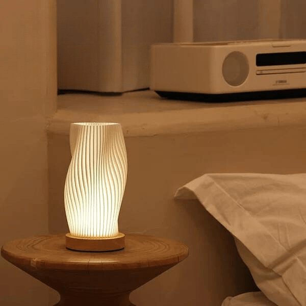 Lampe Serene Wavecrest | Lampe de table moderne en forme de vague | LED dimmable & connexion USB