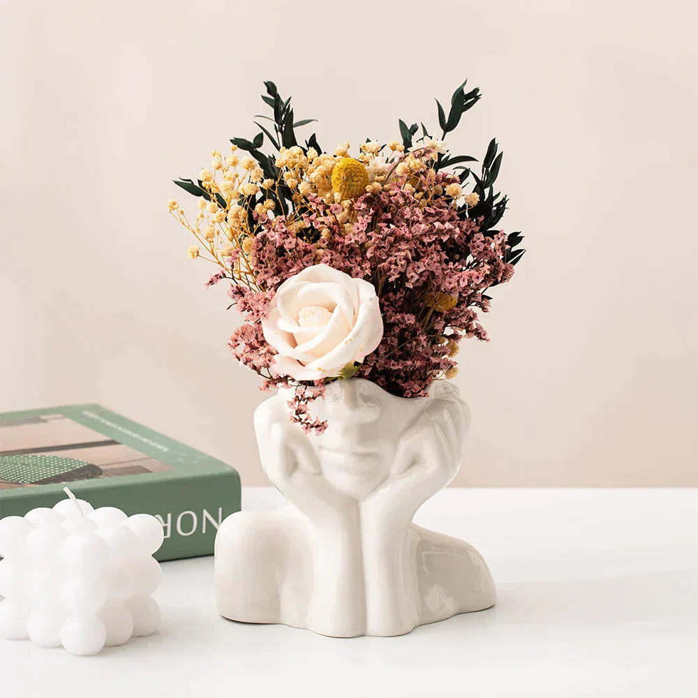 Vase abstrait en céramique | Design moderne avec visage