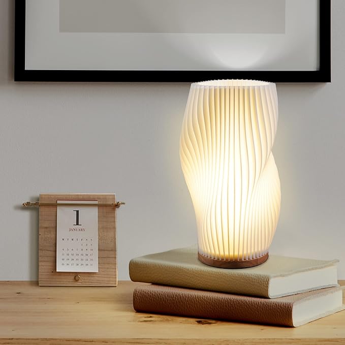 Lampe Serene Wavecrest | Lampe de table moderne en forme de vague | LED dimmable & connexion USB