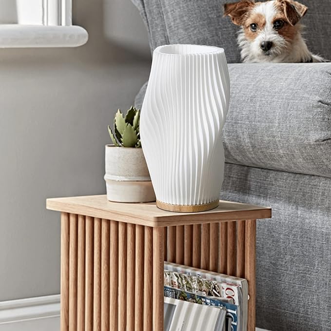 Lampe Serene Wavecrest | Lampe de table moderne en forme de vague | LED dimmable & connexion USB