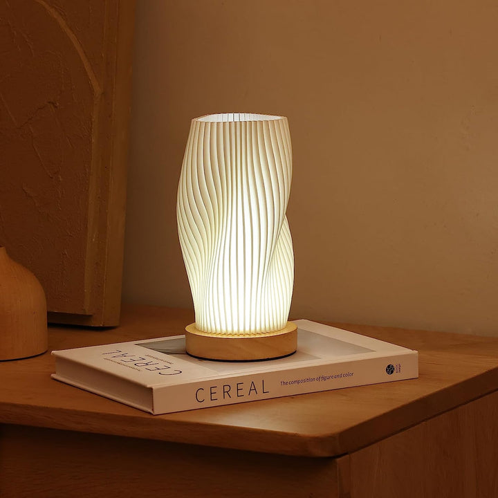 Lampe Serene Wavecrest | Lampe de table moderne en forme de vague | LED dimmable & connexion USB