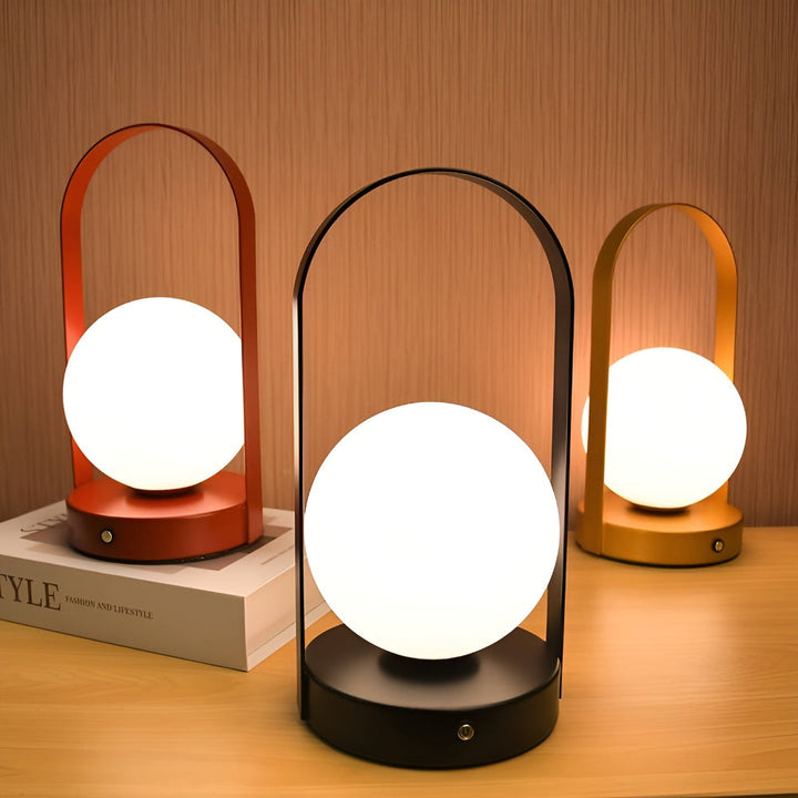 OrbitaLED | Lampe de Table Sans Fil en Forme de Boule – Rechargeable, Inoxydable & Design Élégant