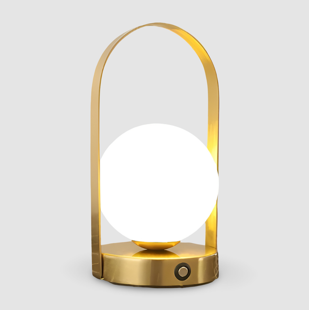 OrbitaLED | Lampe de Table Sans Fil en Forme de Boule – Rechargeable, Inoxydable & Design Élégant