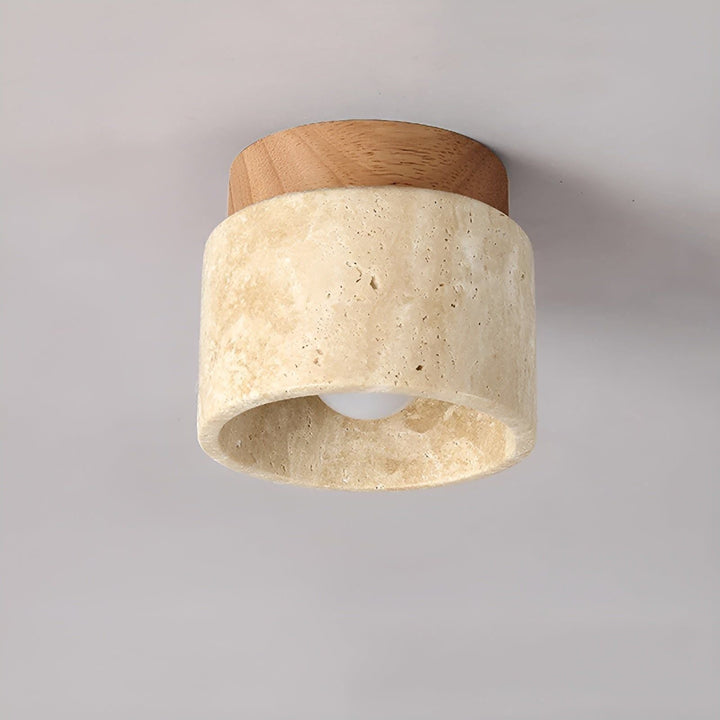 LumiStone Glow | Lampe Murale Japandi avec Détails en Bois