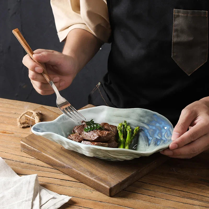 Shell Ceramic Bowl | Hand-Formed | Ocean Colors | Unique Design