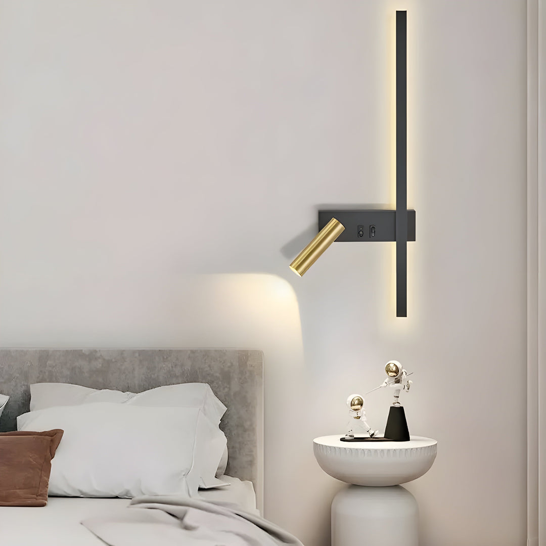 Duo | Applique murale minimaliste avec interrupteur et LED