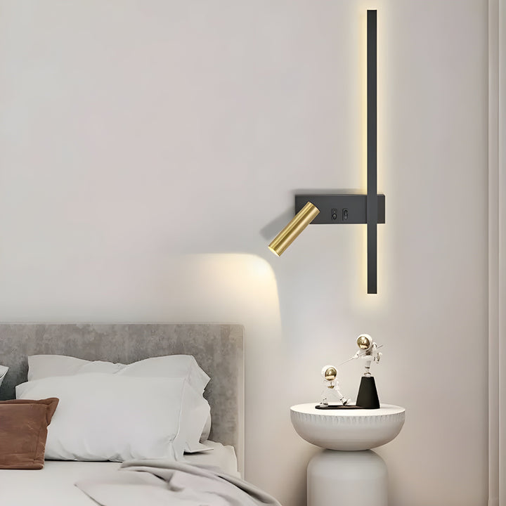 Duo | Applique murale minimaliste avec interrupteur et LED