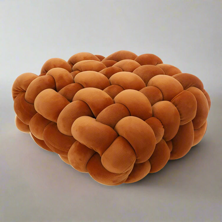 Coussin décoratif carré Soft Knot en velours cristal | Coussin à nœud tendance et respirant pour un intérieur élégant