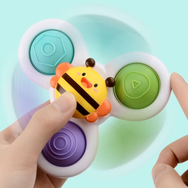 BabySpin™ | Ensemble de 3 Jouets à Ventouse Spinner | Apaisant & Éducatif