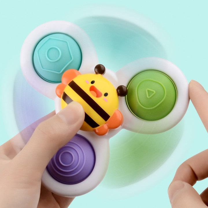 BabySpin™ | Ensemble de 3 Jouets à Ventouse Spinner | Apaisant & Éducatif