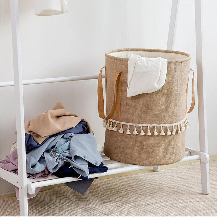 Cottage Chic panier à linge pliable | Rangement élégant pour le linge, les jouets et plus encore