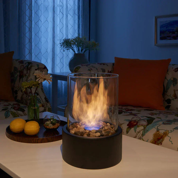 LumiFlame | Cheminée Portable Moderne | Design Propre, Sans Fumée & Ambiance