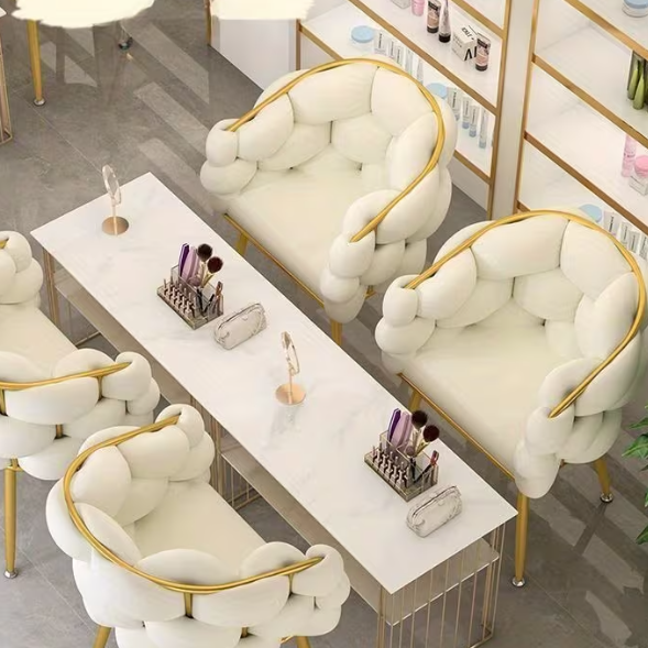 Fauteuil d'Accent Moderne de Luxe | Fauteuil Lounge en Velours avec Cadre Doré