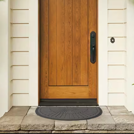 CleanStep™ Paillasson Demi-Rond | Tapis Extérieur Antidérapant en Caoutchouc
