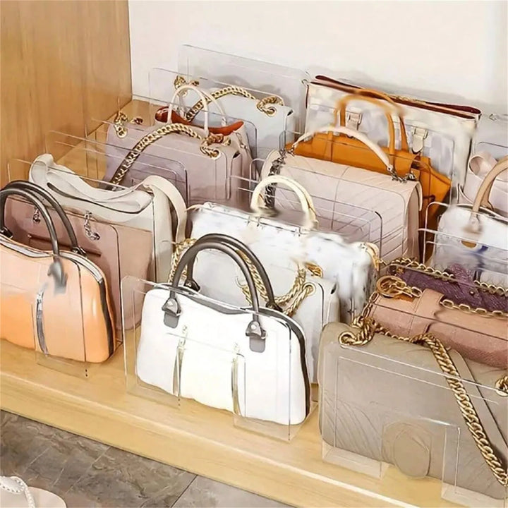 LuxeBag™ Acrylic Handbag Stands – Transparent &amp; Stackable Display