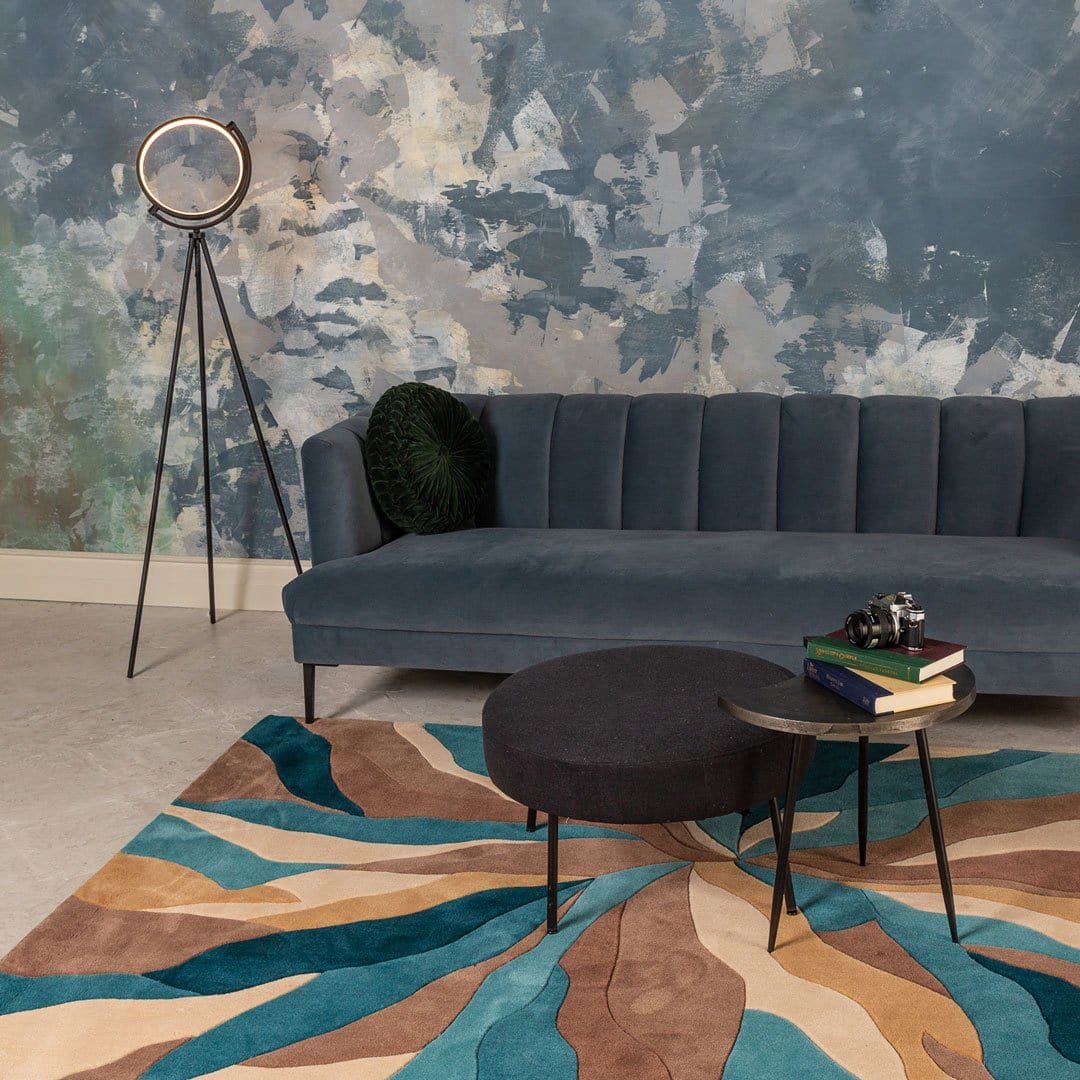 Twine | Tapis en acrylique fait main avec design abstrait – Couleurs douces et ambiance relaxante