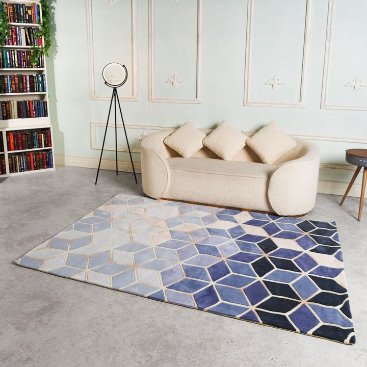 LumaWeave | Tapis fait main avec dégradé de couleurs géométrique
