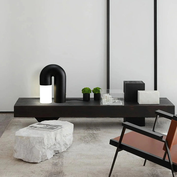 Diapole | Lampe de table vintage en frêne massif et acrylique – Éclairage LED dimmable