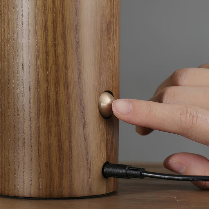 Diapole | Lampe de table vintage en frêne massif et acrylique – Éclairage LED dimmable