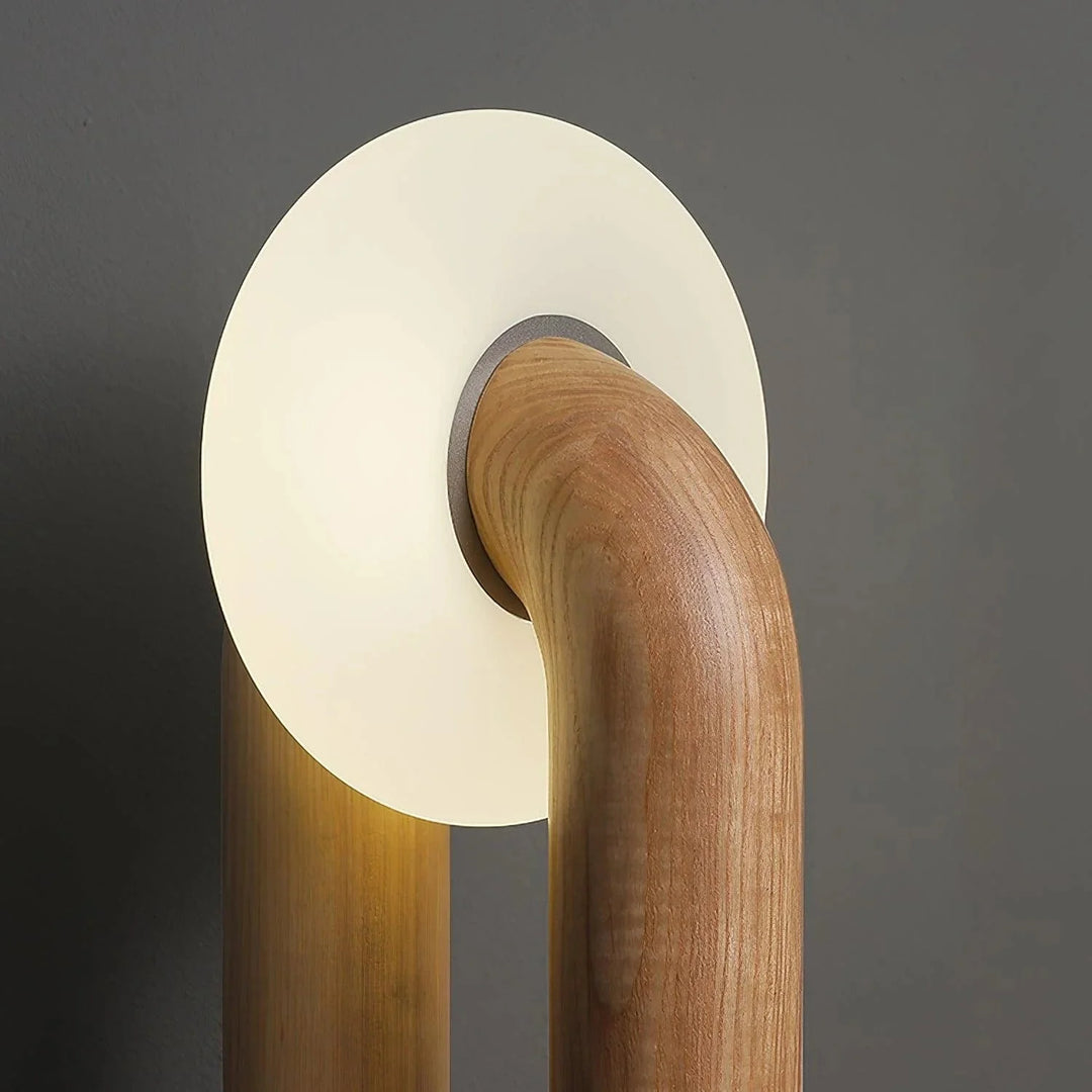 LumoArc | Lampe de table moderne en bois de frêne avec gradation tactile