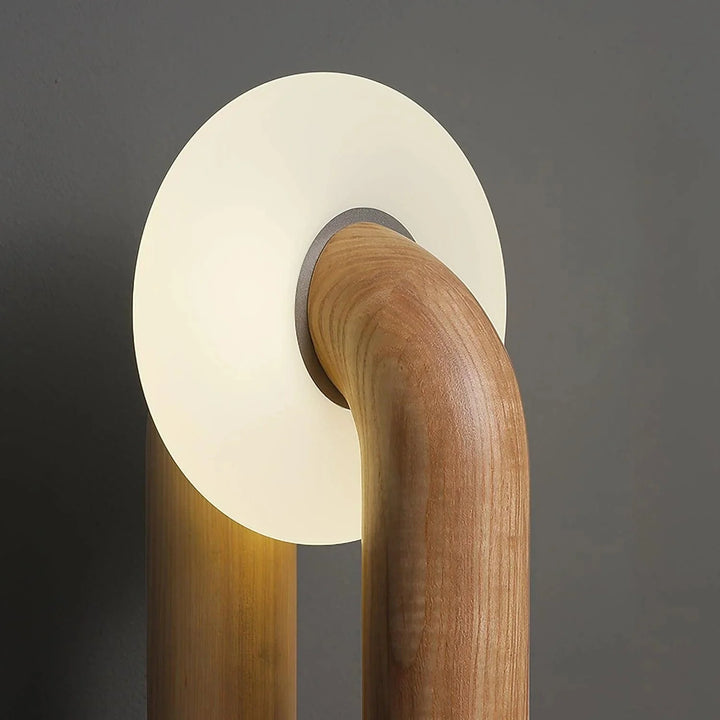 LumoArc | Lampe de table moderne en bois de frêne avec gradation tactile