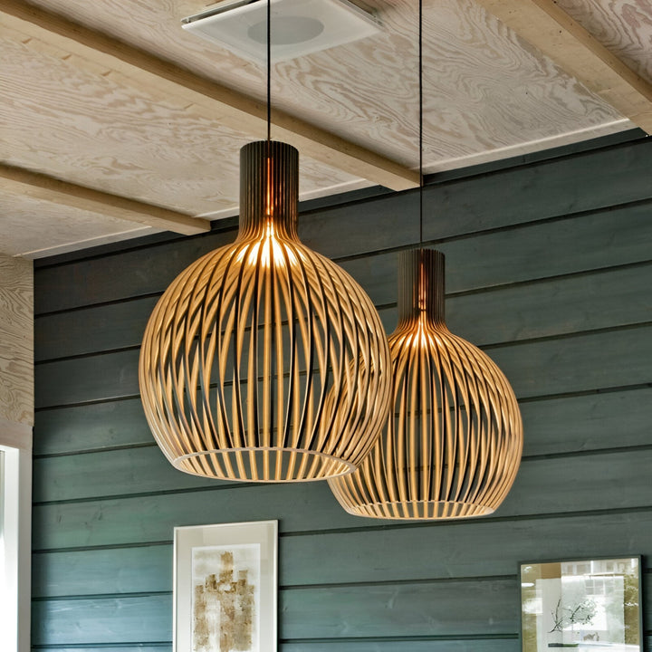 Nordic Wood | Houten Hanglamp met Warm Licht – Vintage & Scandinavisch Design