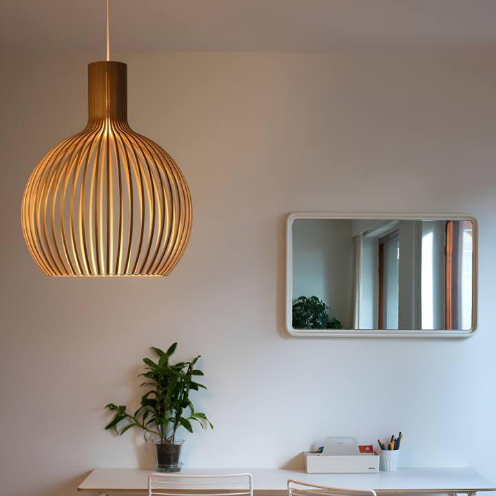 Nordic Wood | Houten Hanglamp met Warm Licht – Vintage & Scandinavisch Design