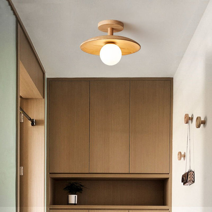 Plafonnier en bois japonais | Élégance intemporelle & ambiance moderne | Compatible LED | Douille E27