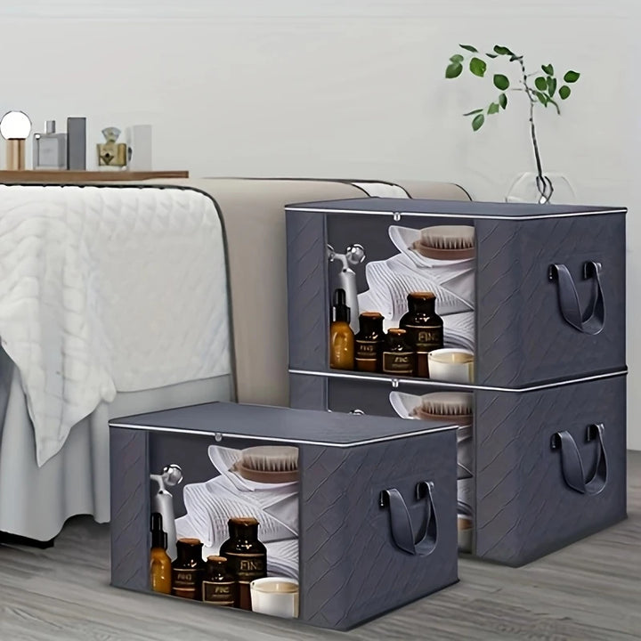 Lot de 3 boîtes de rangement pliables en tissu | Grande capacité | 30 x 55 x 35 cm