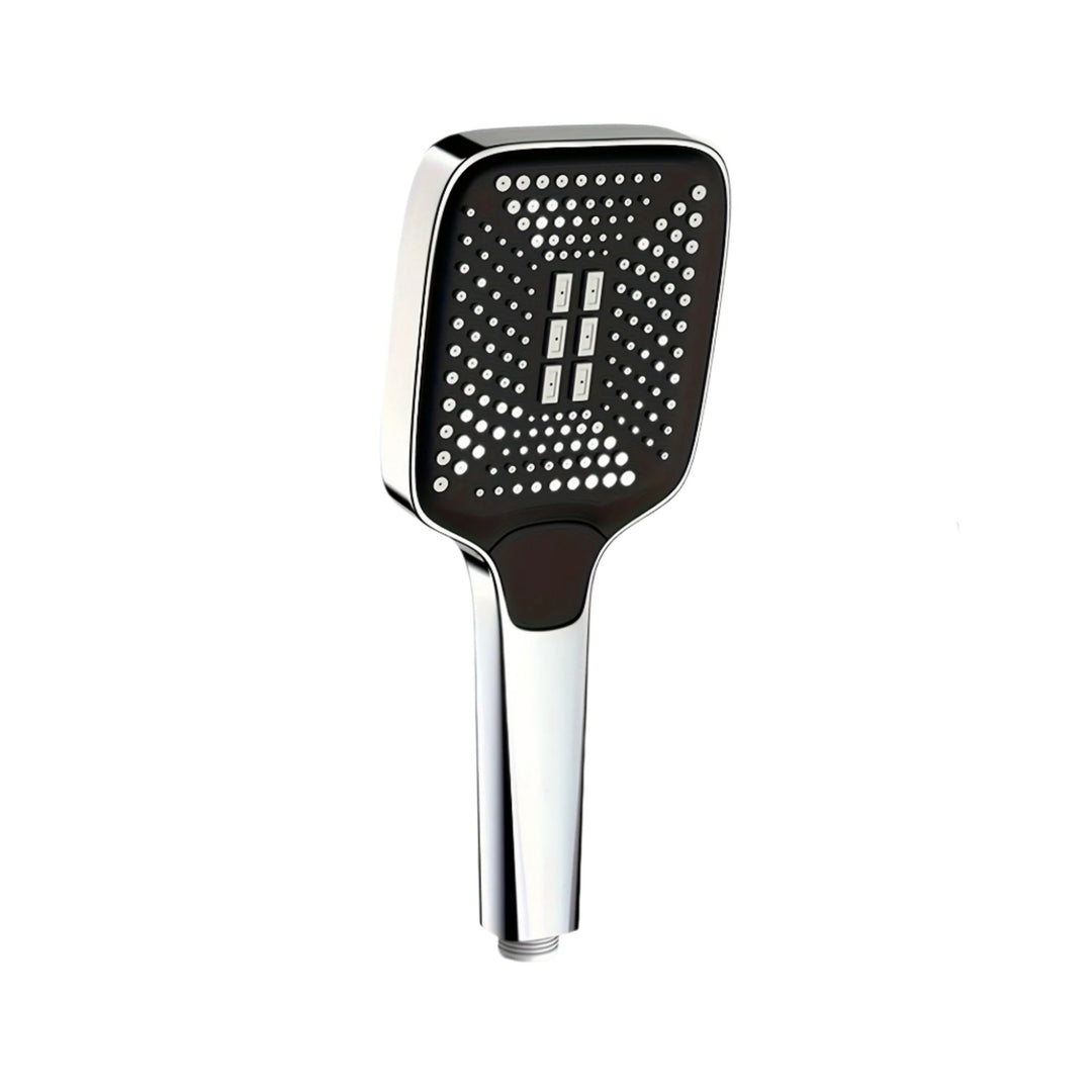 Pomme de douche carrée réglable | Ensemble complet avec tuyau et support – Raccord universel