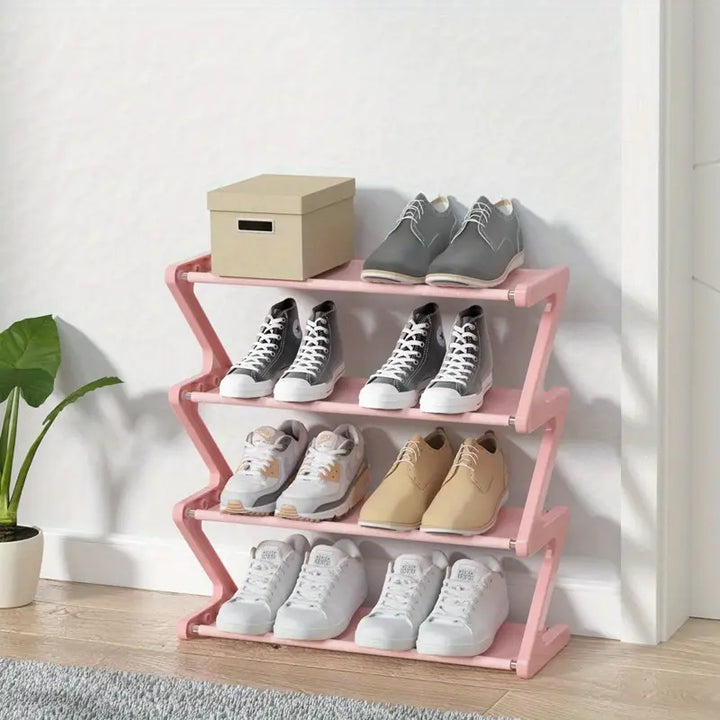 4-Tier Freestanding Shoe Rack | Stackable &amp; Tool-Free