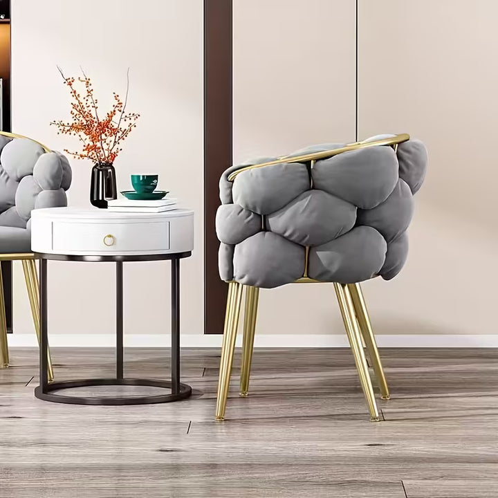 Fauteuil d'Accent Moderne de Luxe | Fauteuil Lounge en Velours avec Cadre Doré