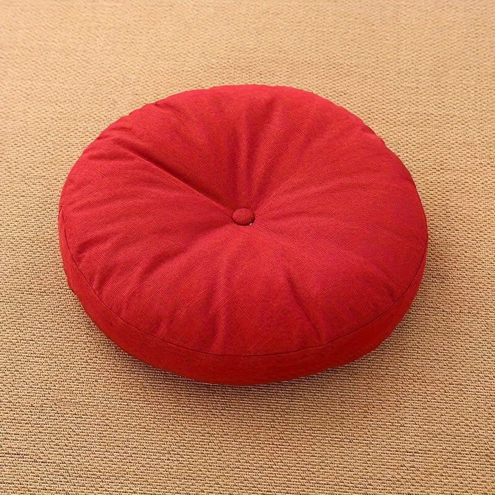 Coussin de sol Japandi en lin | Rond, 40 cm, Housse amovible
