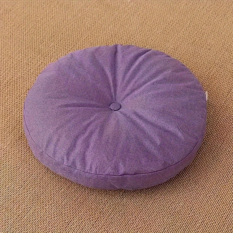 Coussin de sol Japandi en lin | Rond, 40 cm, Housse amovible