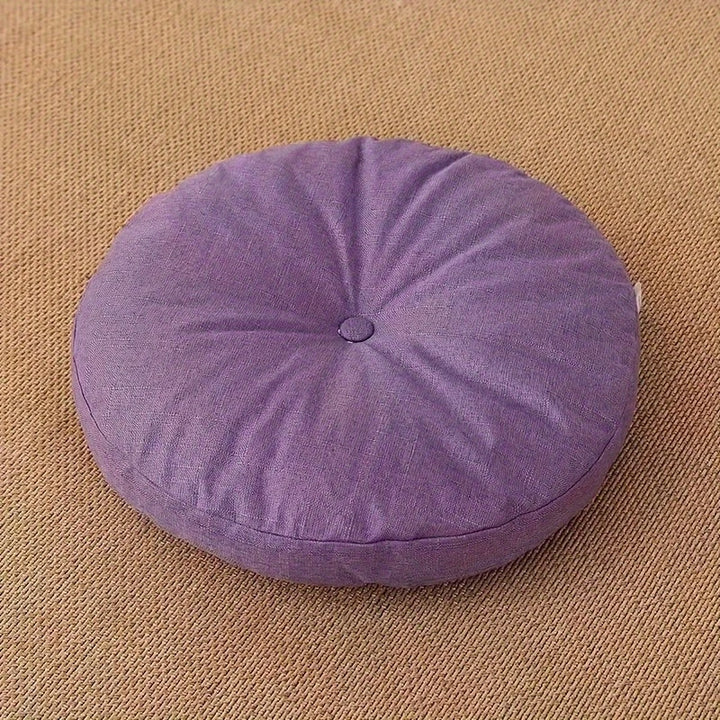 Coussin de sol Japandi en lin | Rond, 40 cm, Housse amovible