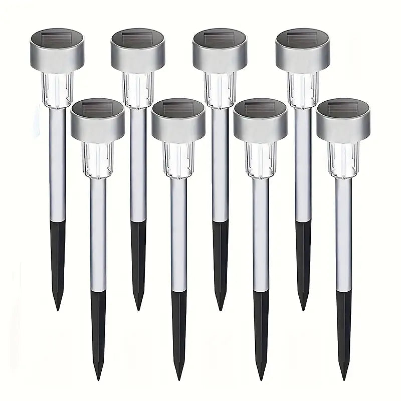 Éclairage extérieur solaire à LED | Piquets de jardin en acier inoxydable | Hauteur 32 cm