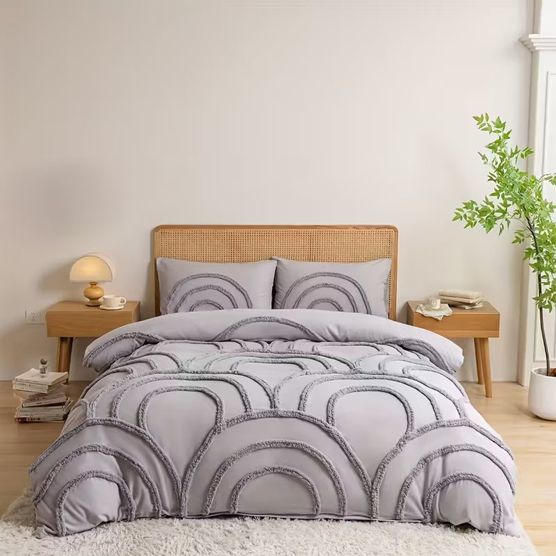 Ensemble de housse de couette bohème | 3 pièces avec taies d'oreiller | Microfibre douce & fermeture éclair