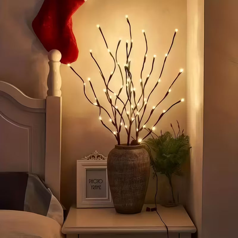 Ensemble d'éclairage LED pour branches | 2 pièces | Branches décoratives d'ambiance avec 20 LED | 76 cm de hauteur