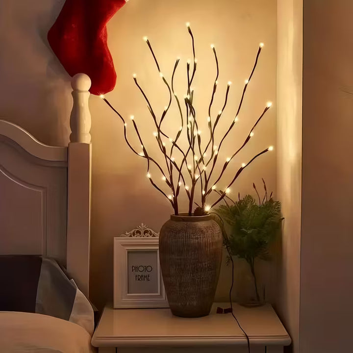 Ensemble d'éclairage LED pour branches | 2 pièces | Branches décoratives d'ambiance avec 20 LED | 76 cm de hauteur