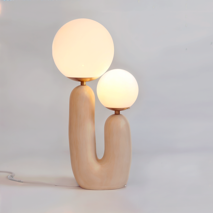 Lampe de table Athenea | Design en forme de U avec double globe lumineux | Beige ou vert