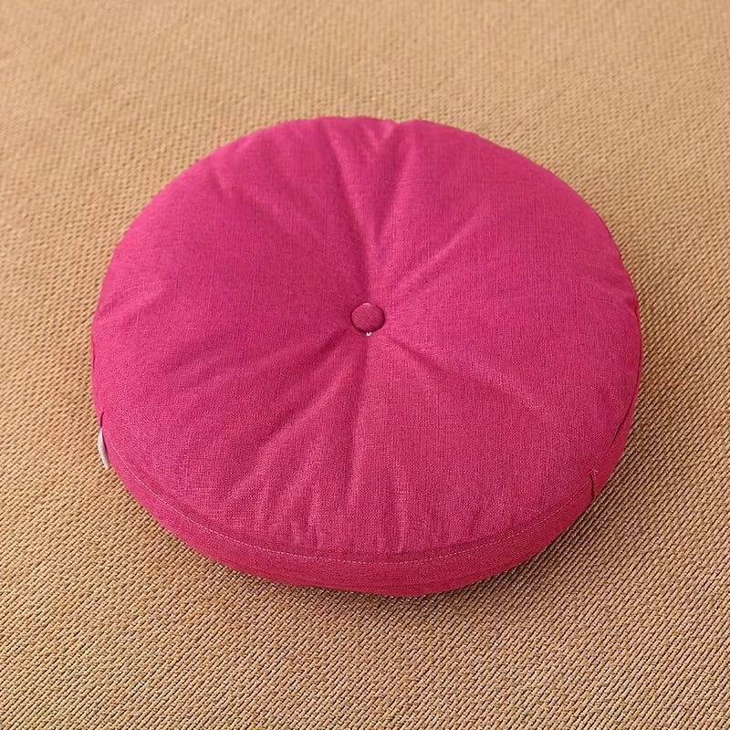 Coussin de sol Japandi en lin | Rond, 40 cm, Housse amovible
