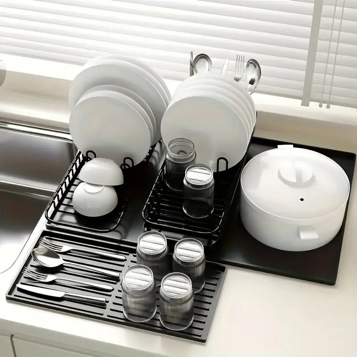 Siliconen 2-in-1 Koffiemat met Aftaptray | Antislip & Hittebestendig | 60×40 cm