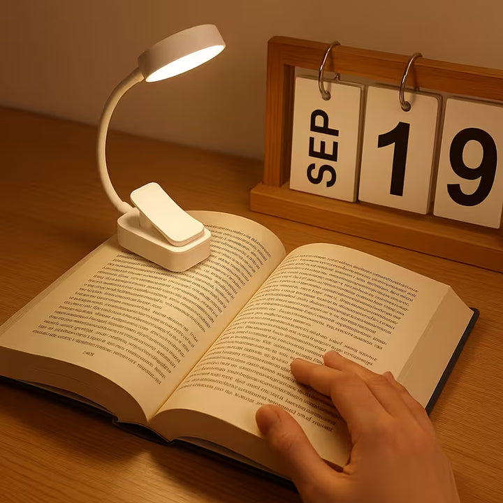 FlexiRead™ Lampe de lecture à clipser – LED dimmable avec 3 couleurs pour la lecture