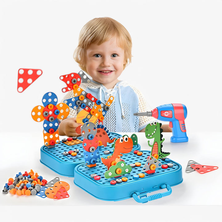 Set de vis™ | Perceuse électrique pour enfants & Mallette de construction | Plaisir de jeu créatif et éducatif