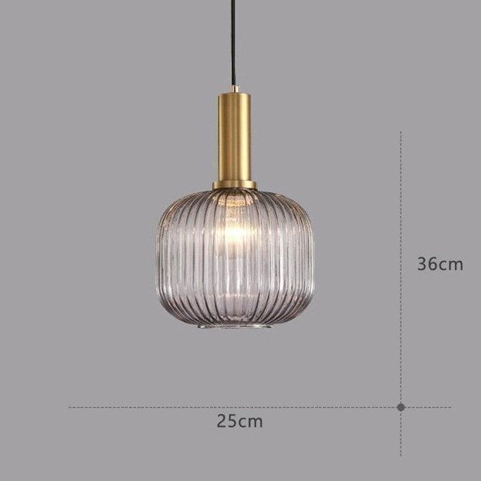 RetroCharm | Lampe suspendue vintage en verre 25 x 36 cm