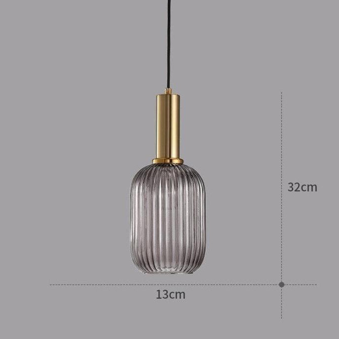RetroCharm | Lampe suspendue vintage en verre 25 x 36 cm
